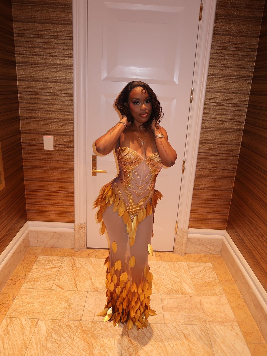 Customer photo review of Golden Eclipse Gown