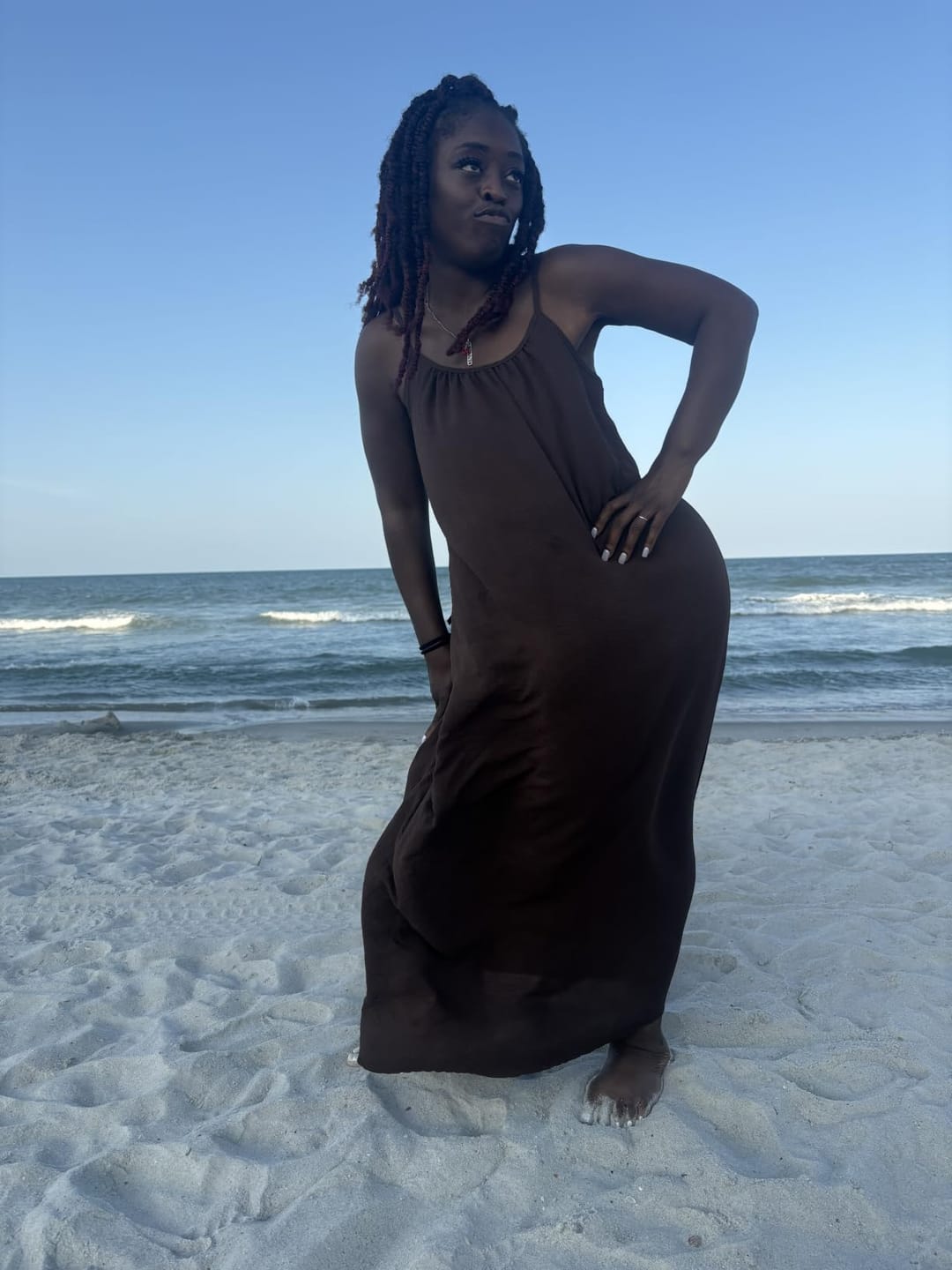 Customer photo review of Robe longue bohème dos nu à fines bretelles