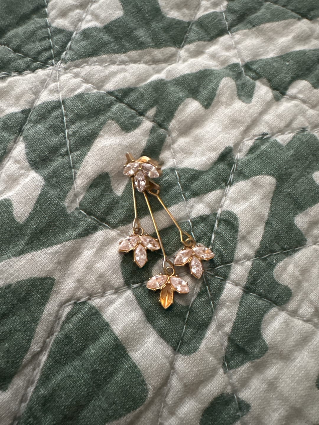 Customer photo review of Crystal Lotus Waterfall Earrings