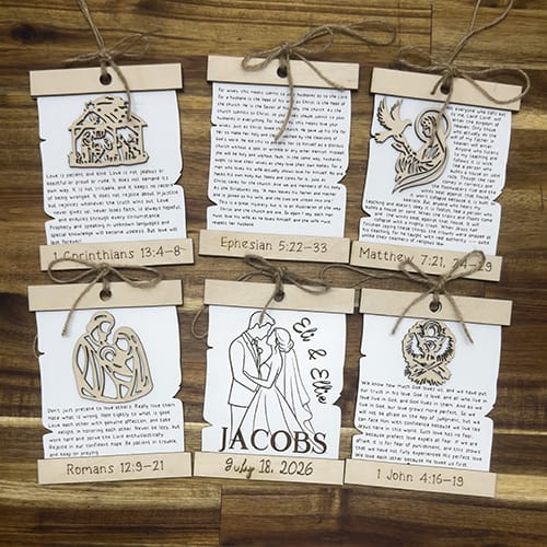 Customer photo review of 6 Nativity Scene Ornaments Laser Cut SVG