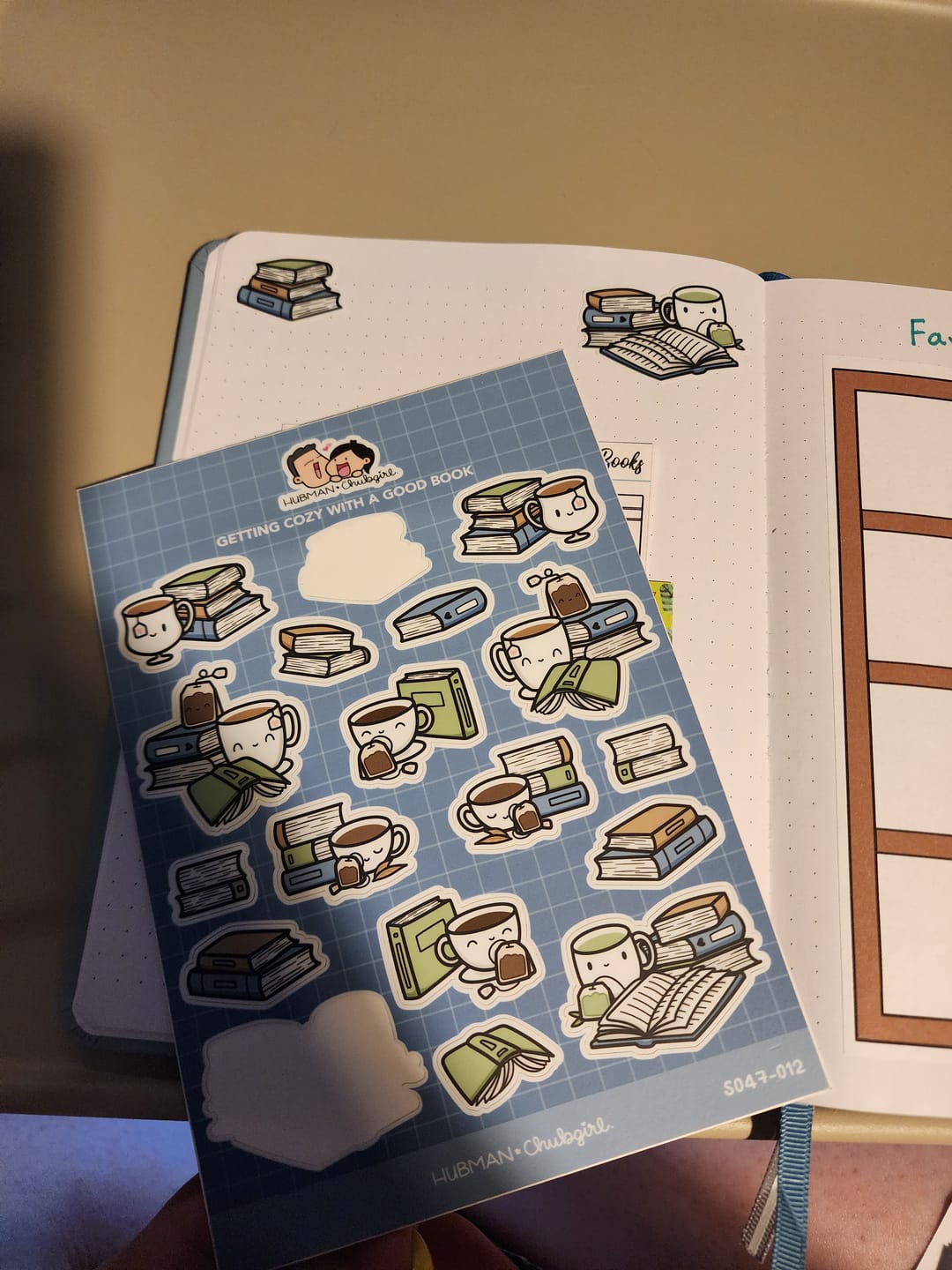 Customer photo review of Getting Cozy with a Good Book Sticker Sheet