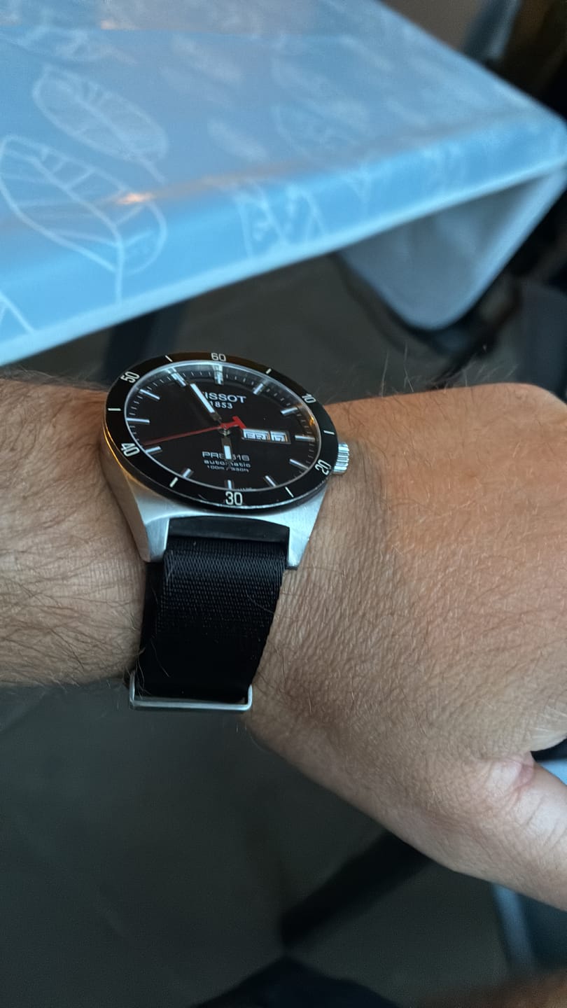 Customer photo review of Black Premium Nylon Watch Strap