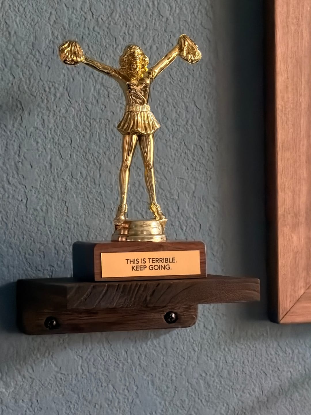 Customer photo review of THIS IS TERRIBLE. KEEP GOING. (MFM) trophy