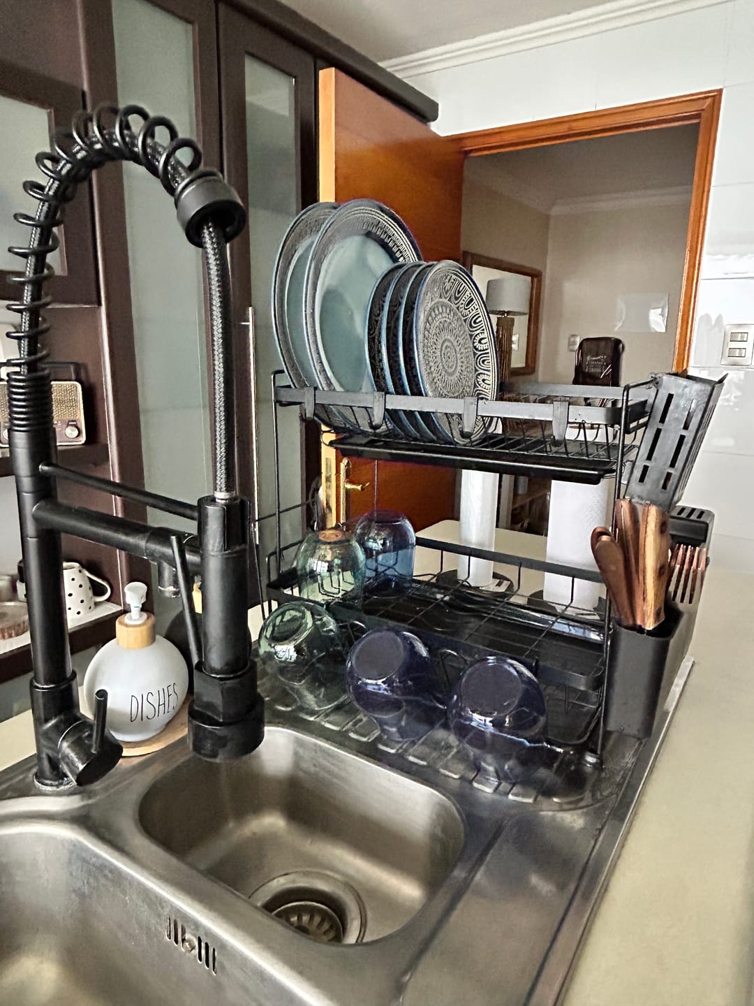 Customer photo review of Secador Escurridor Loza Platos 2 Niveles Organizador Cocina