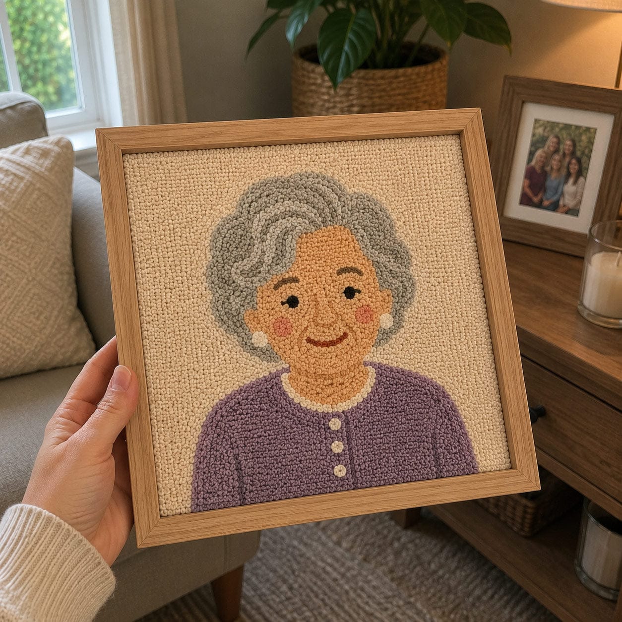 Customer photo review of Custom Punch Needle Kit - Turn Your Photo into a Handmade Keepsake
