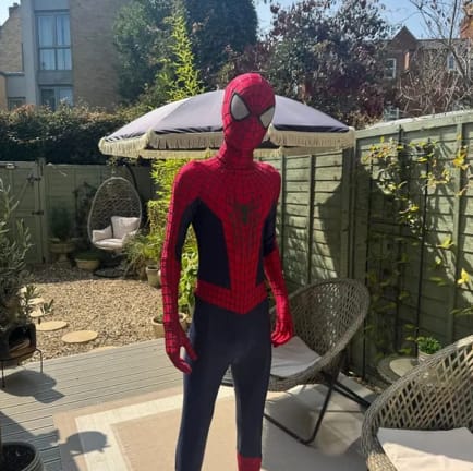 Customer photo review of The Amazing Spider-Man Costume Replica Wearable Suit (Replica Grade)(Screen Printed)