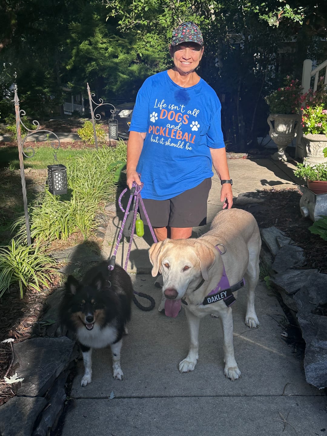 Customer photo review of Dogs & Pickleball T-Shirt