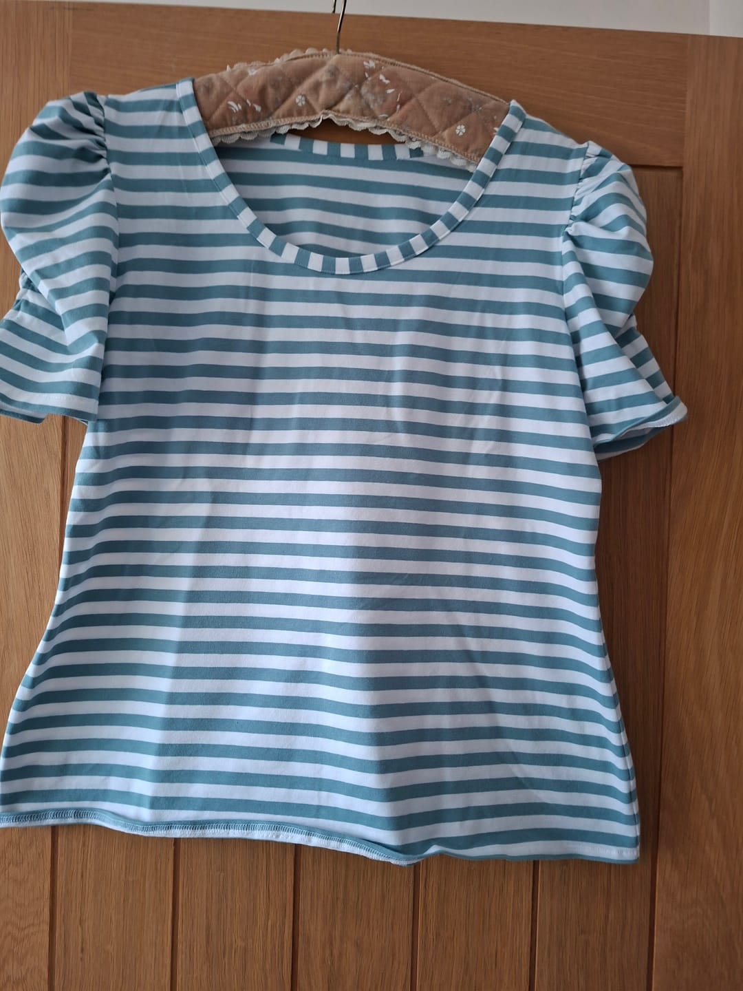 Customer photo review of Classic Striped Cotton Jersey Fabric