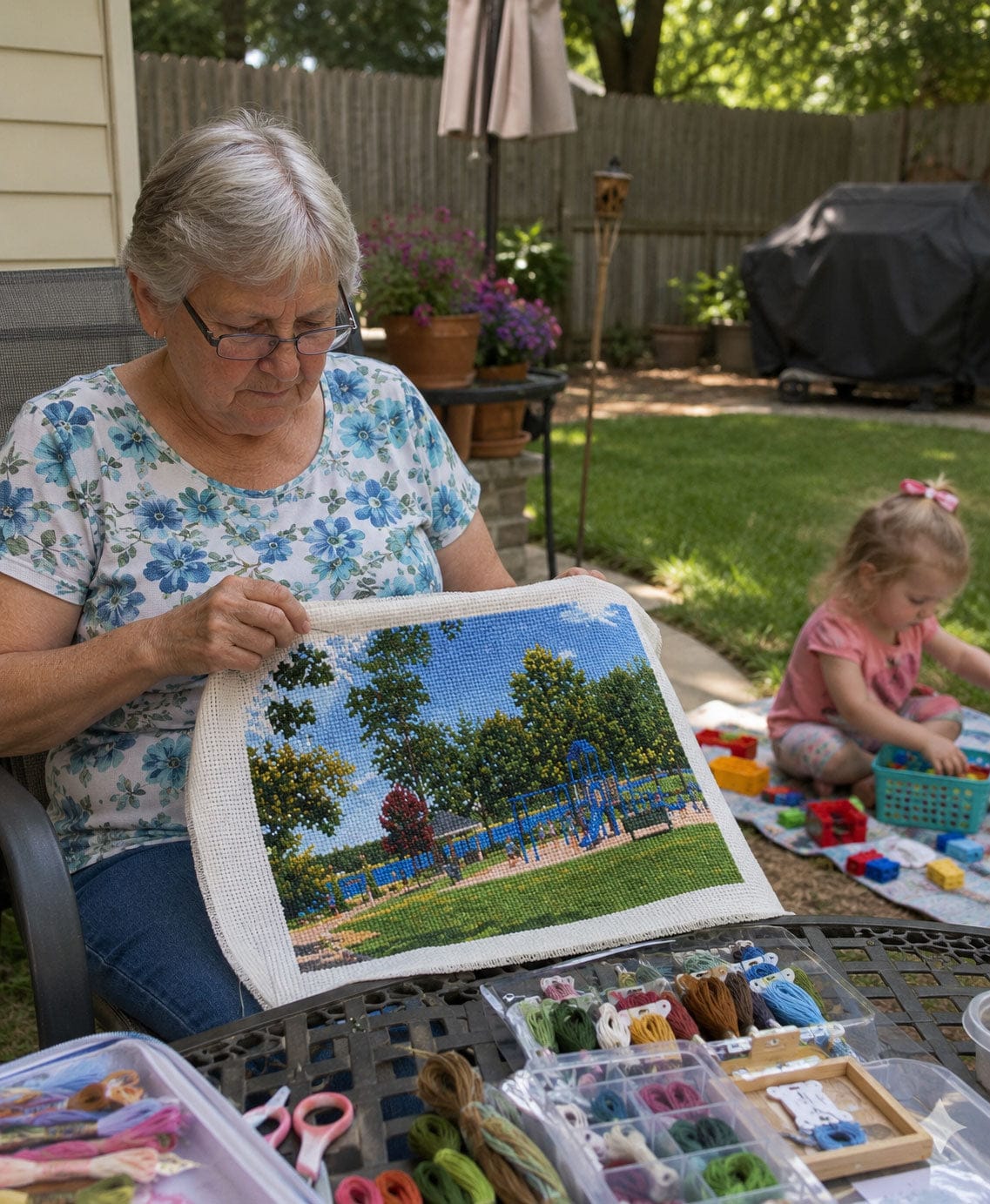 Customer photo review of Custom Cross Stitch Kit- Turn Your Photo Into Handmade Art