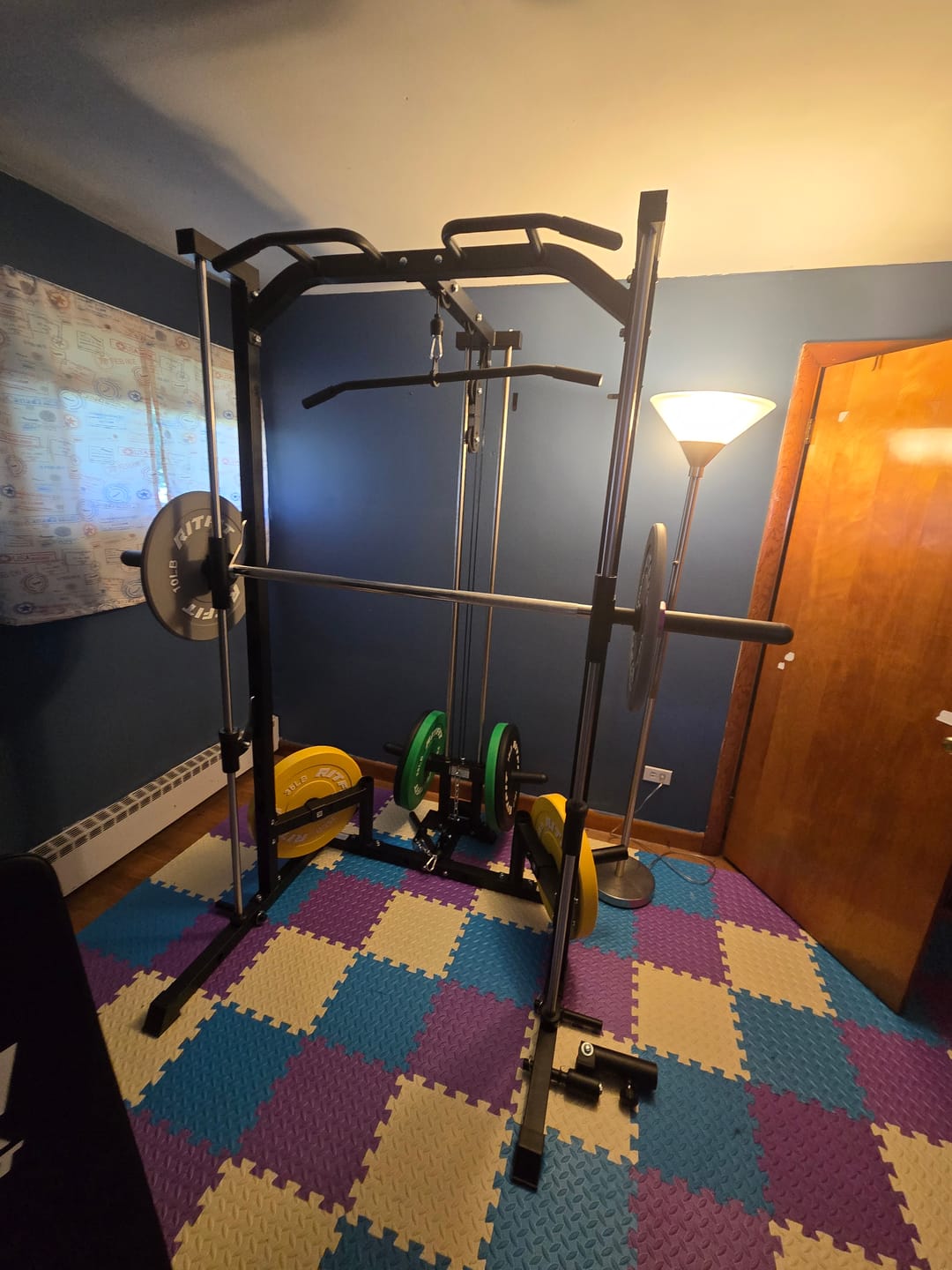 Customer photo review of RitFit PSR05 2.0 Multifunctional Smith Machine Power Rack with LAT-Pull Down System