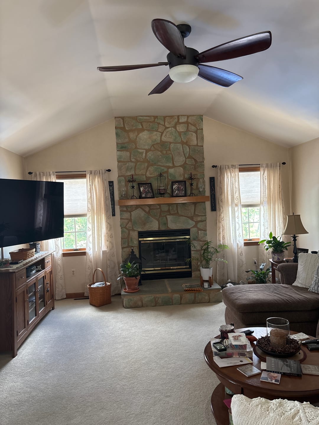 Customer photo review of Embroidered Vine Floral Linen Curtains