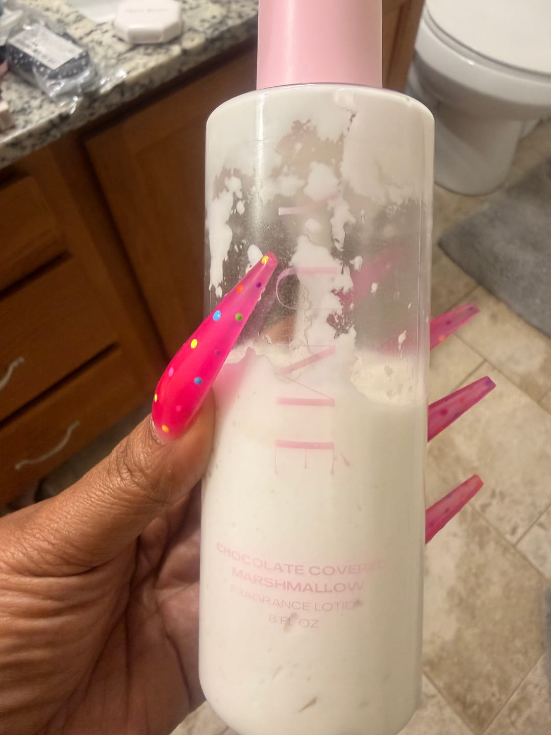 Customer photo review of CHOCOLATE COVERED MARSHMALLOWS FRAGRANCE LOTION