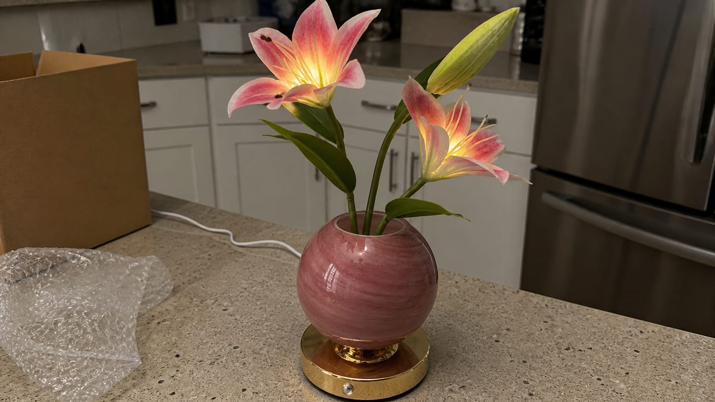 Customer photo review of Lily Bloom Lamp