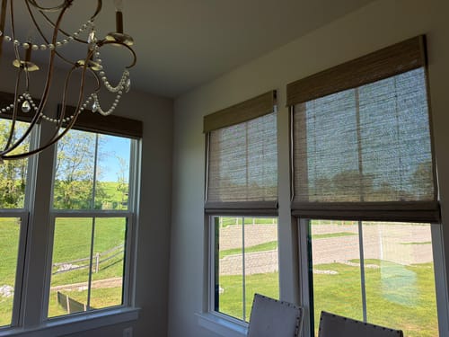 Customer photo review of SmartWings Motorized Woven Wood Shades 50%/70%/100% Blackout Orithyia