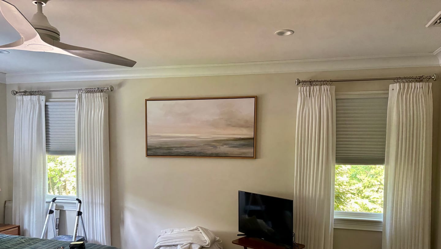 Customer photo review of Lucy Neutral Linen Pinch Pleat Curtains