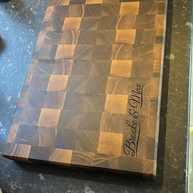Customer photo review of Personalized Walnut  End Grain Cutting Board
