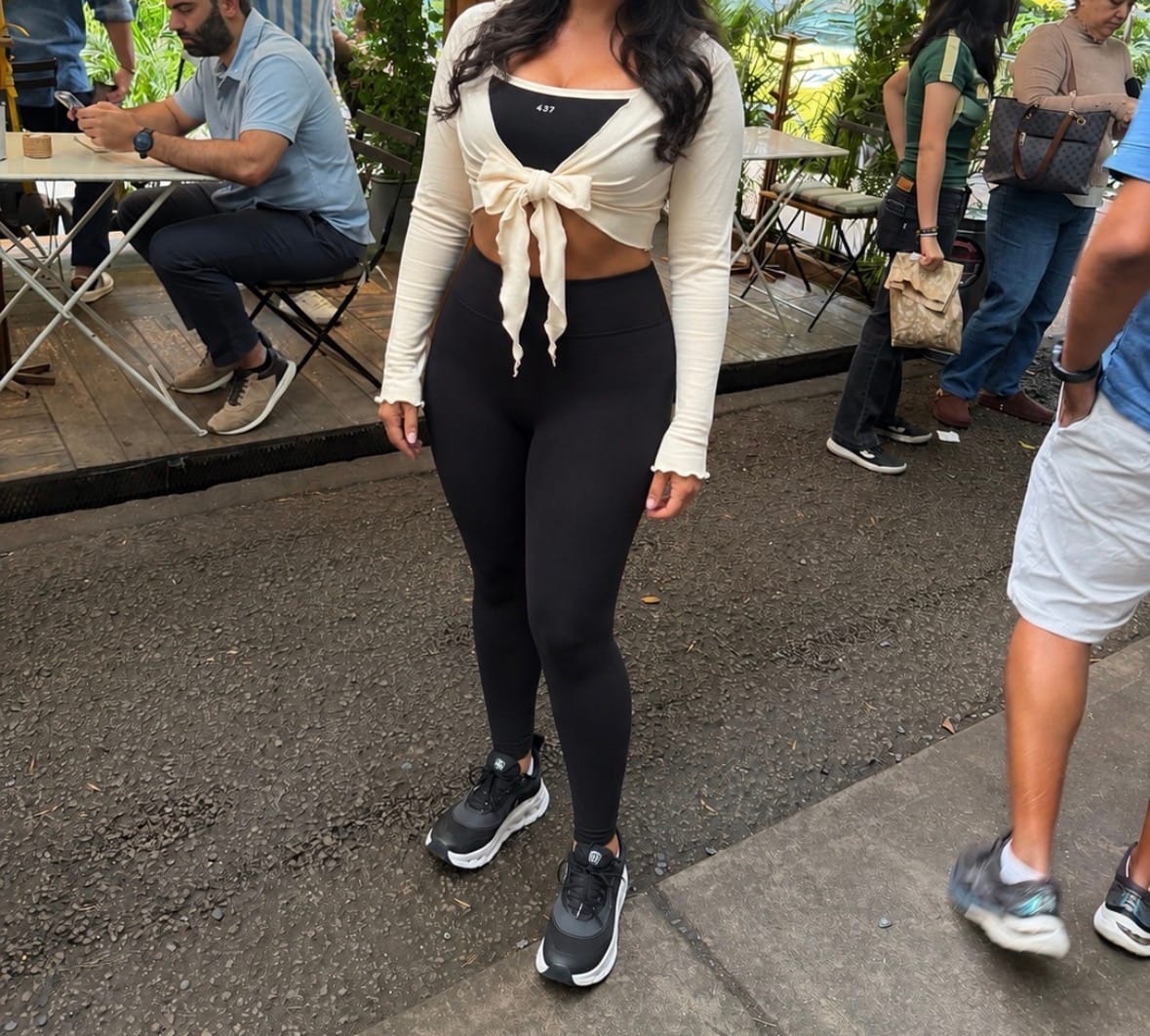 Customer photo review of The Micro Bra Black & Cream