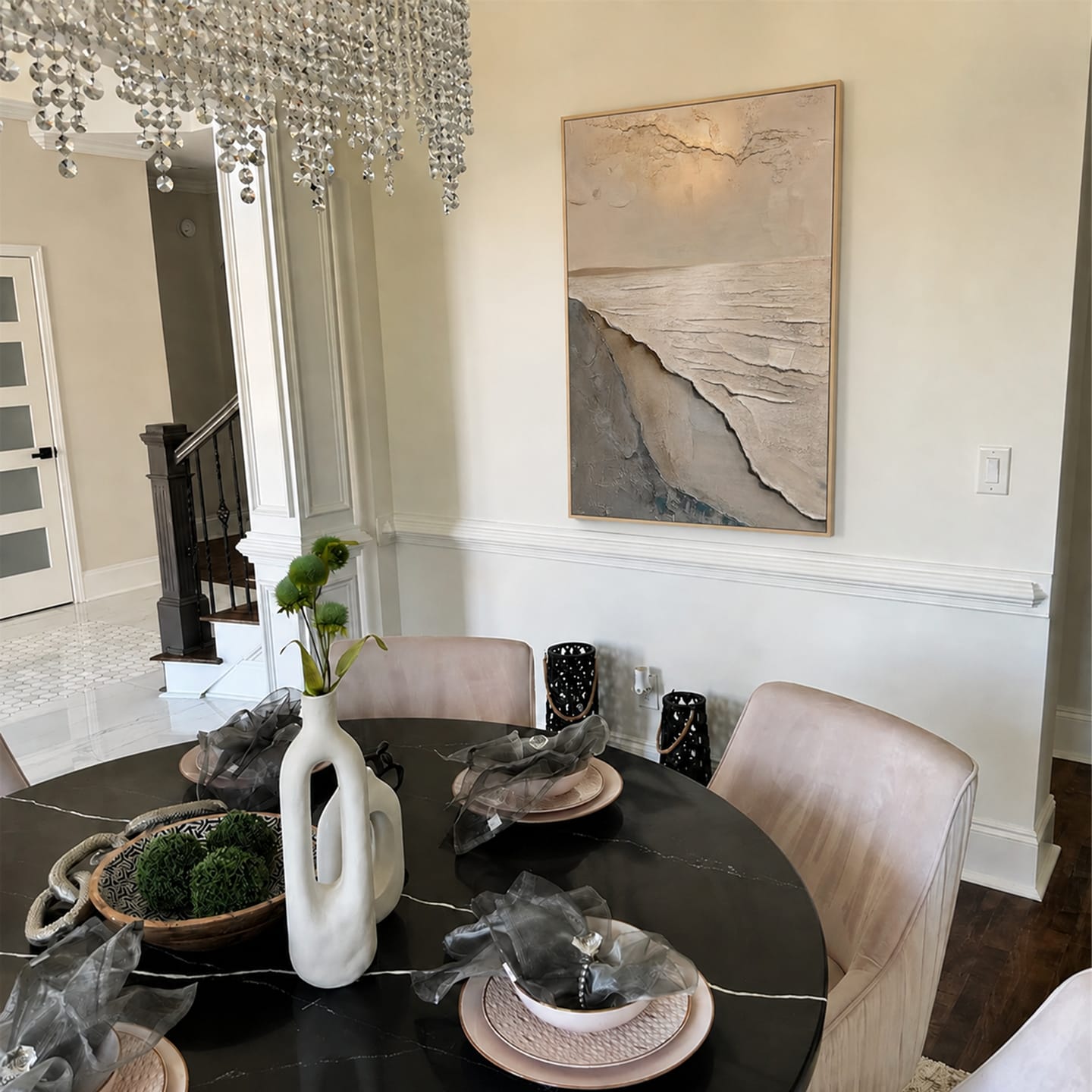 Customer photo review of Ocean And Sky Abstract Textured Wall Art #OS075