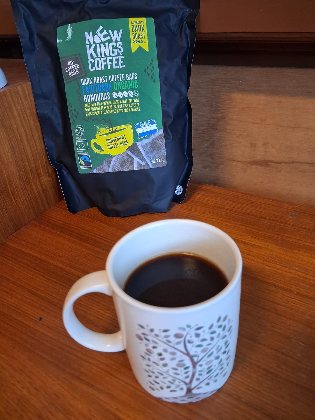 Customer photo review of Dark Roast Coffee Bags Strong - Fairtrade Organic Honduran Coffee Bags - Strength 5 - 100% Honduras Arabica - Brew Like Tea Bag
