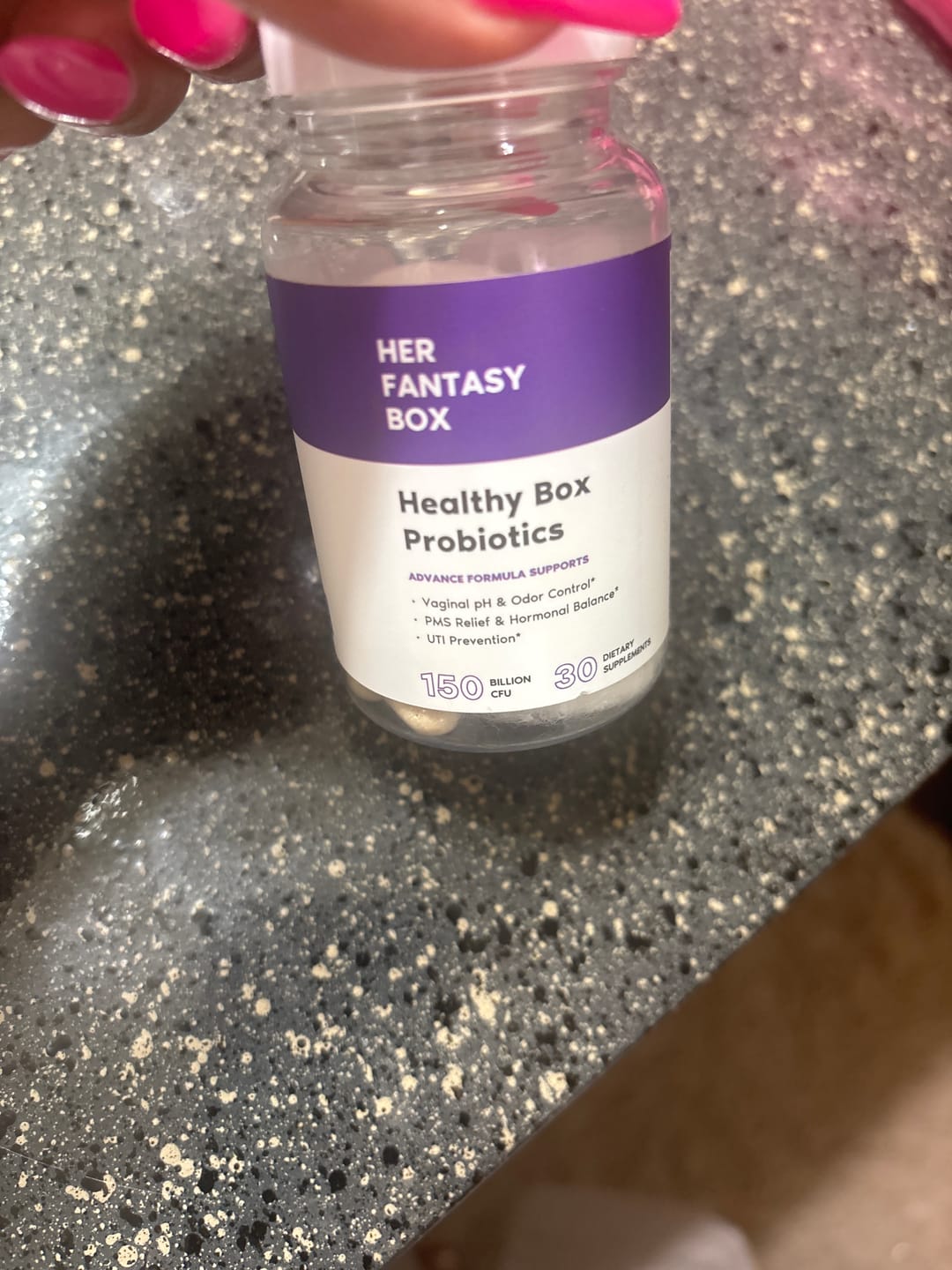 Customer photo review of Healthy Box Probiotics for pH, Odor, Pms Relief & Uti Prevention