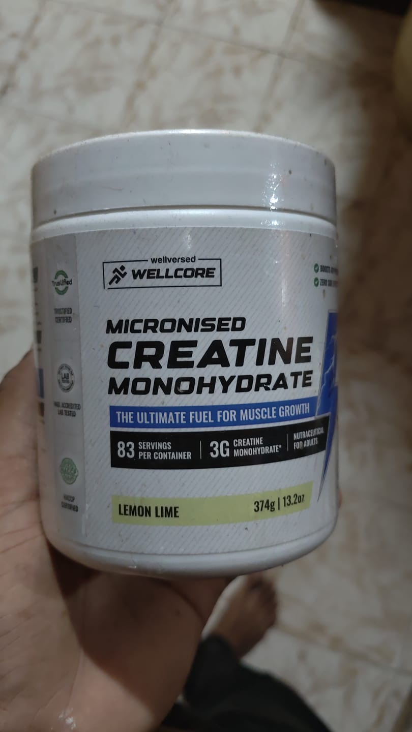 Customer photo review of Wellcore - Pure Micronised Creatine Monohydrate | Lemon Lime (374g, 83 servings)