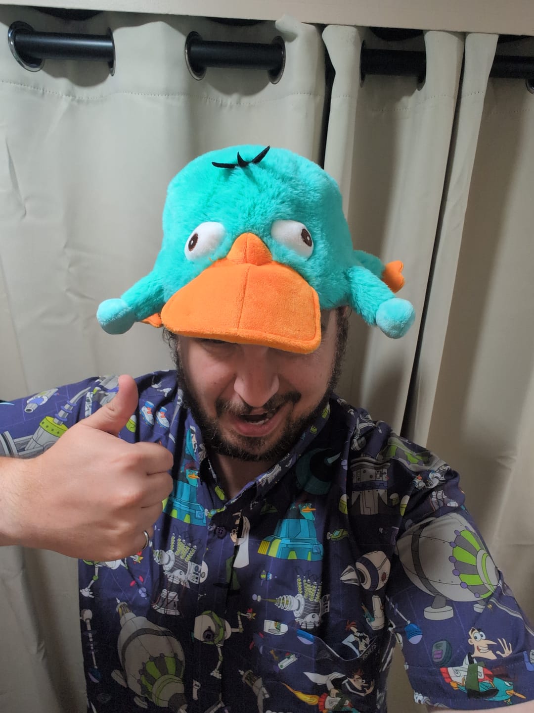 Customer photo review of Disney’s Phineas and Ferb "Perry the Platypus" – Plush Hat