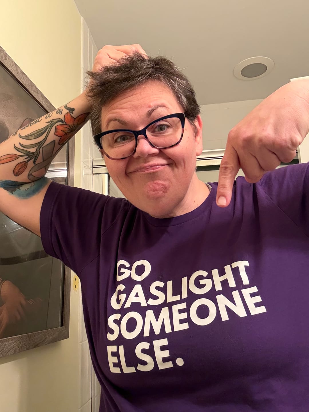 Customer photo review of Gaslight Unisex T-Shirt