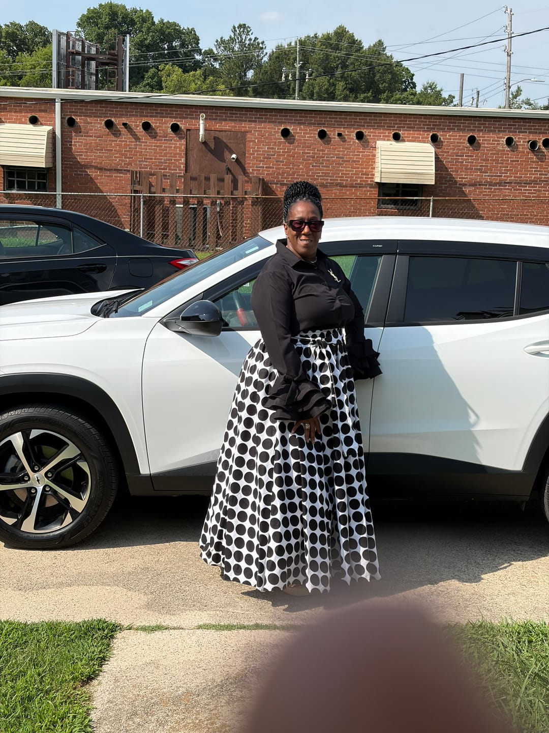 Customer photo review of Flared Sleeves Bow-Embellished Falbala Solid Color Lapel Blouses&Shirts Tops