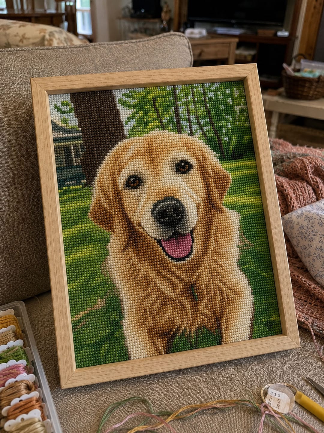 Customer photo review of Custom Cross Stitch Kit- Turn Your Photo Into Handmade Art