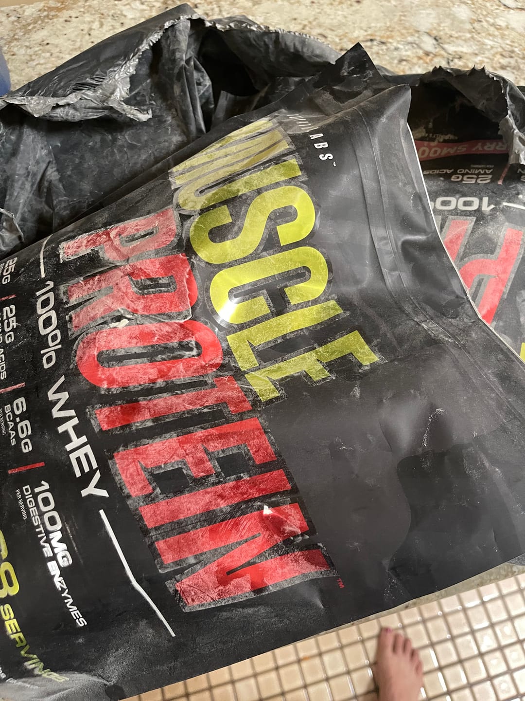 Customer photo review of 100% Whey Protein Powder