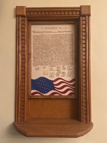 Customer photo review of Declaration of Independence & Flag Design | Patriotic Laser Engraved & Framed Wall Art