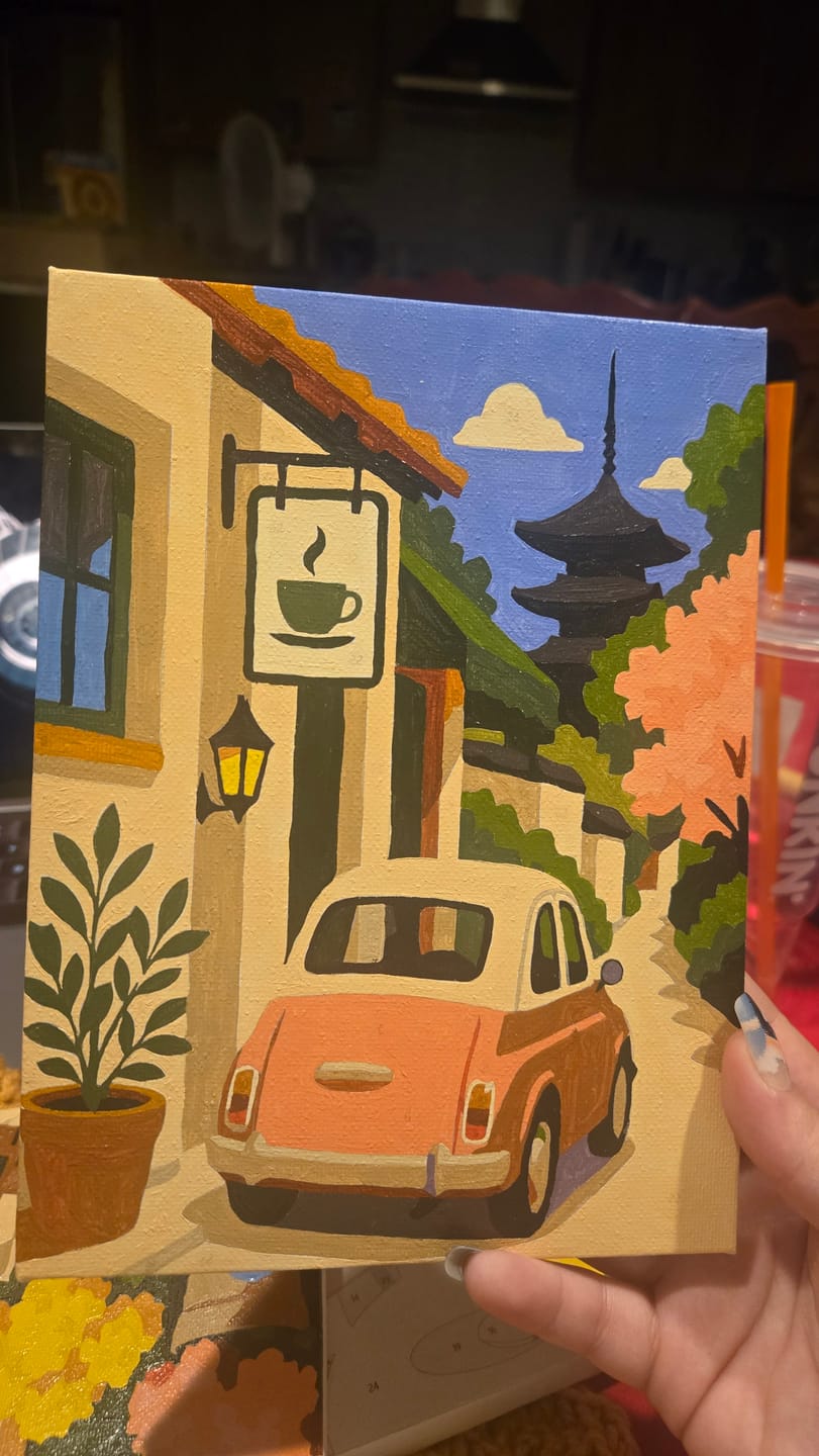 Customer photo review of 6 Mini Paintings - Japanese Cafes Set