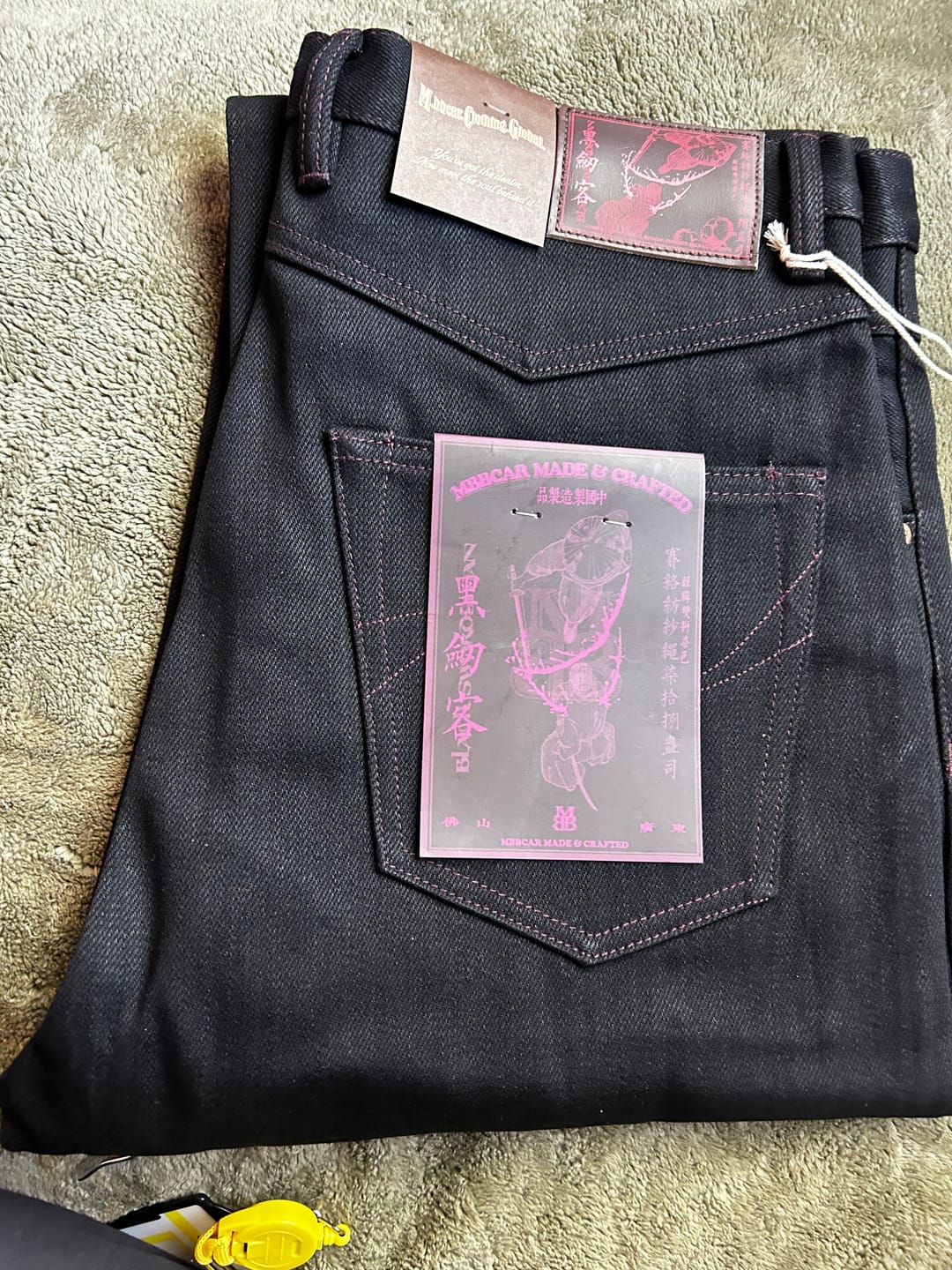 Customer photo review of 18.6OZ Black Swordsman Straight-Fit jeans
