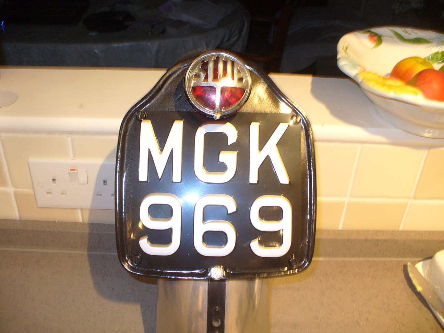 Customer photo review of Classic Metal Pressed 7.5 × 6 Motorbike Number Plate