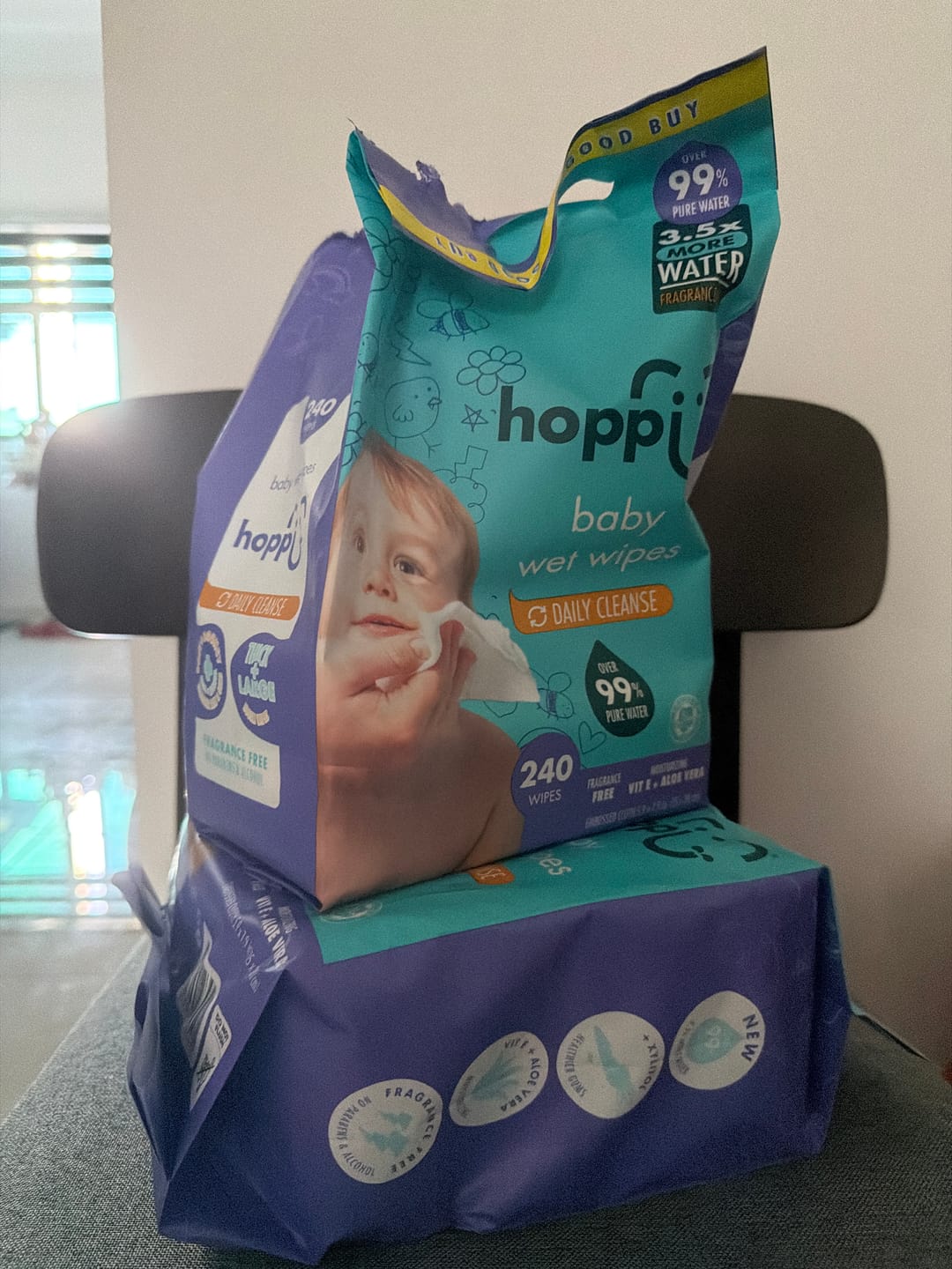 Customer photo review of Hoppi Baby Wet Wipes (80 Wipes x 3 Packs)