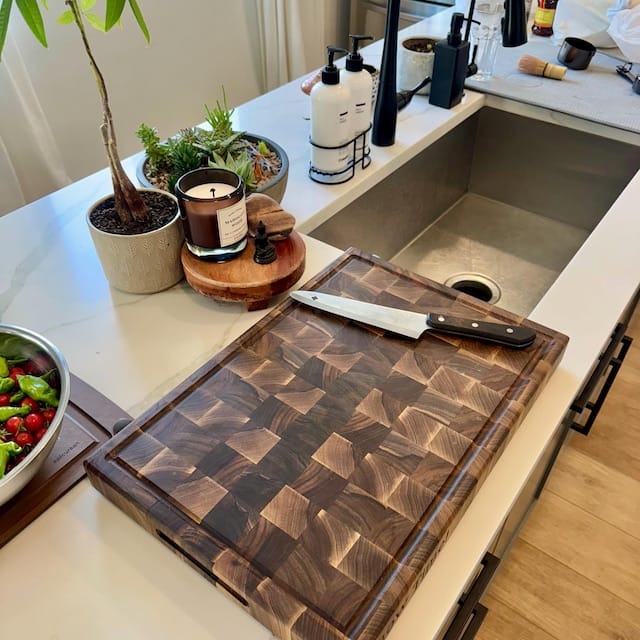 Customer photo review of Personalized Walnut  End Grain Cutting Board