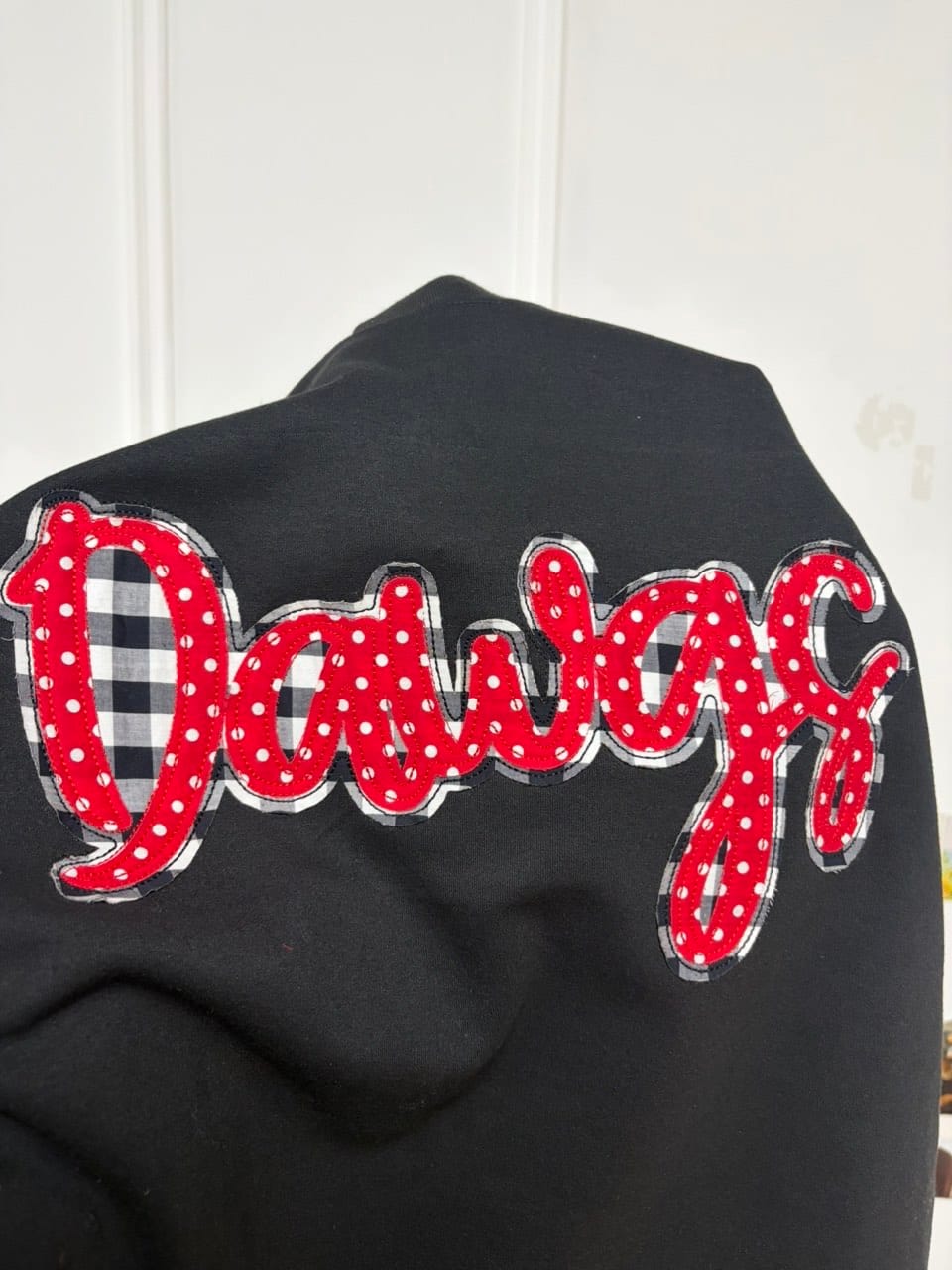 Customer photo review of Custom Embroidered Sweatshirt, Applique Sweatshirt, Gameday Sweatshirt, Sports Apparel, Spirit Wear | Game Day Wear