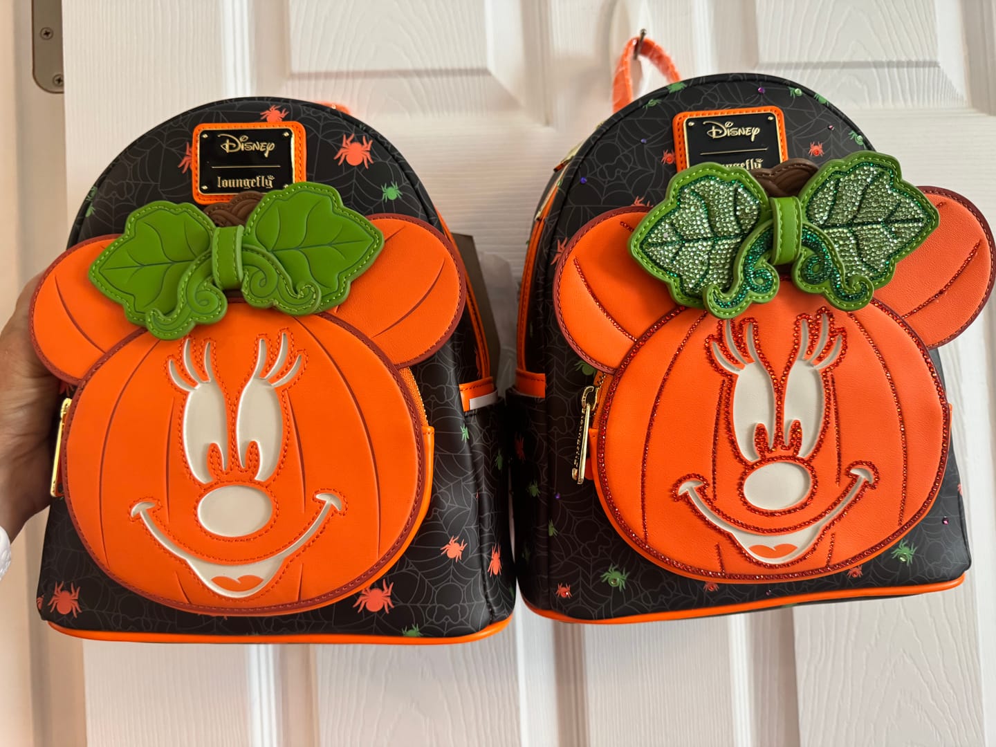 Customer photo review of Loungefly Disney Glow in the Dark Pumpkin Minnie Mouse Mini Backpack - 707 Street Exclusive