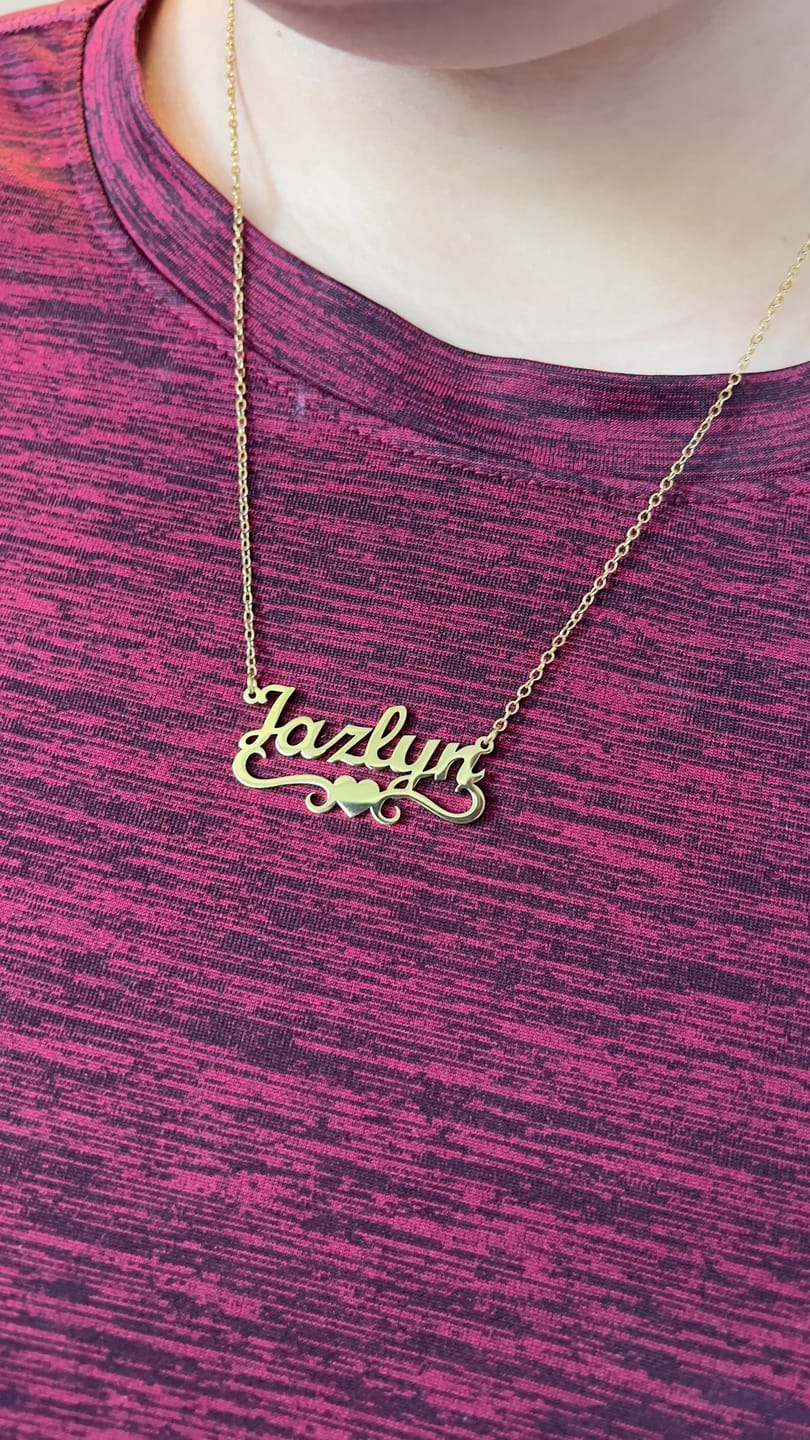 Customer photo review of Love Heart Name Necklace