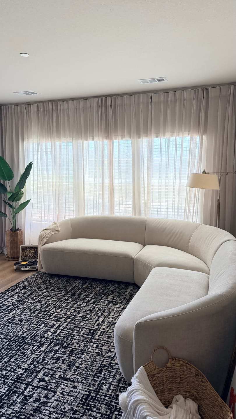 Customer photo review of Yarn Linen Look Sheer Custom Curtain