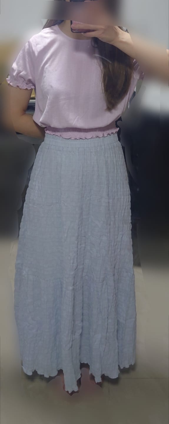 Customer photo review of Textured A-line Skirt