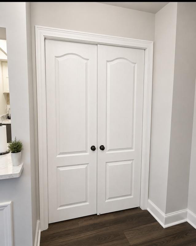 Customer photo review of TENONER White 2-Panel Ultra-Thin Core Sliding Closet Doors with Top and Bottom Track & Complete Hardware Kit