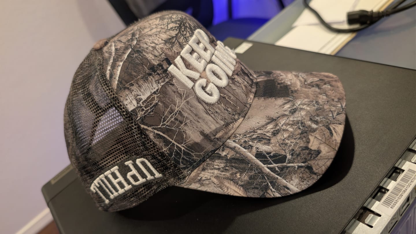 Customer photo review of KEEP GOING CAMO (Trucker)