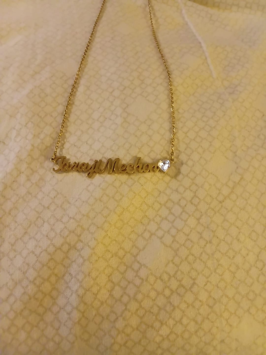 Customer photo review of Birthstone Name Necklace