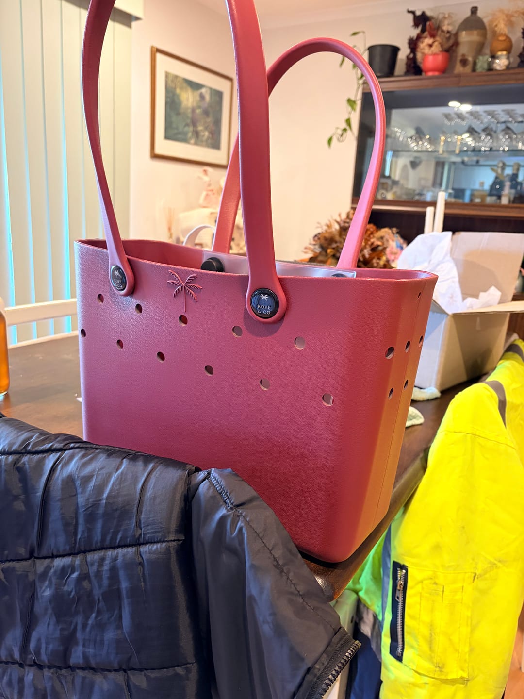 Customer photo review of Midi Tribe Bag in Cherry Cola