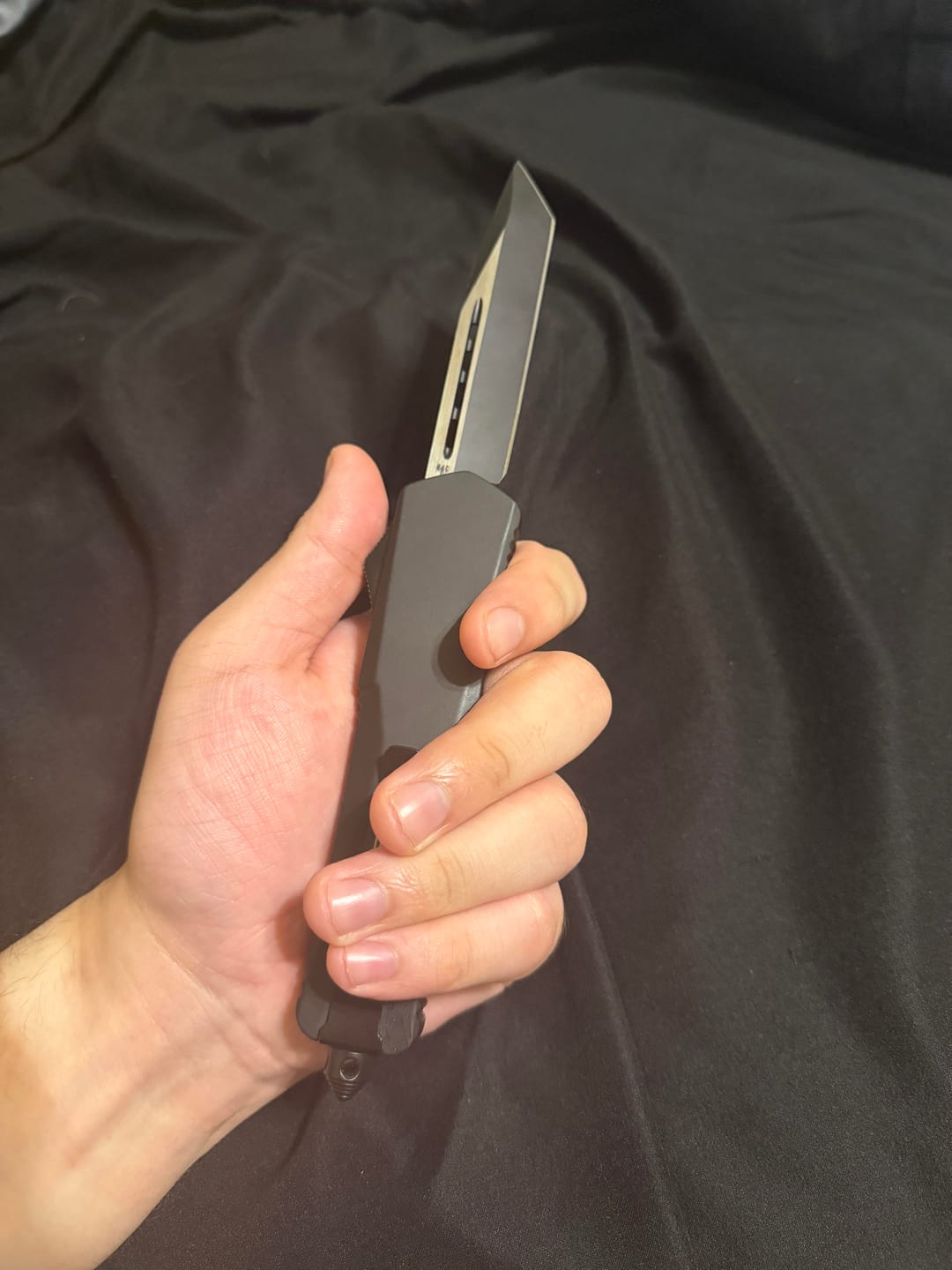 Customer photo review of Black Ghost OTF Knife (Multiple Blade Styles Available)