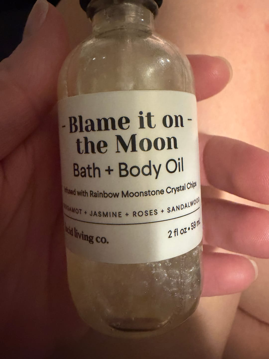 Customer photo review of Blame it on the Moon Bath & Body Oil