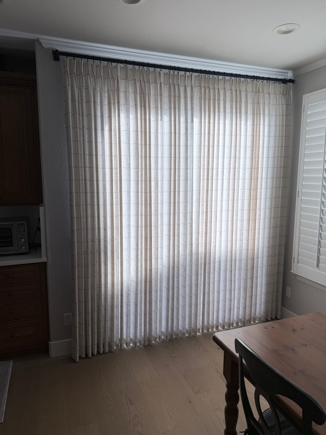 Customer photo review of Brooke Plaid Linen Pinch Pleated Curtains
