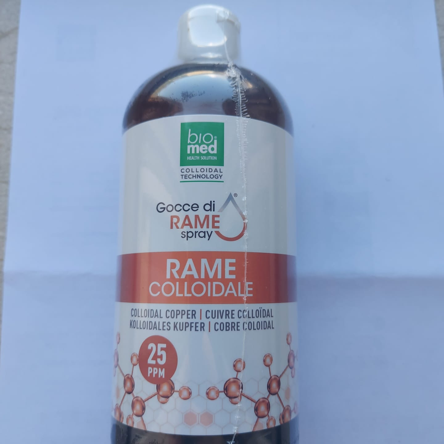 Customer photo review of Rame colloidale spray sublinguale 25 ppm - 500 ml