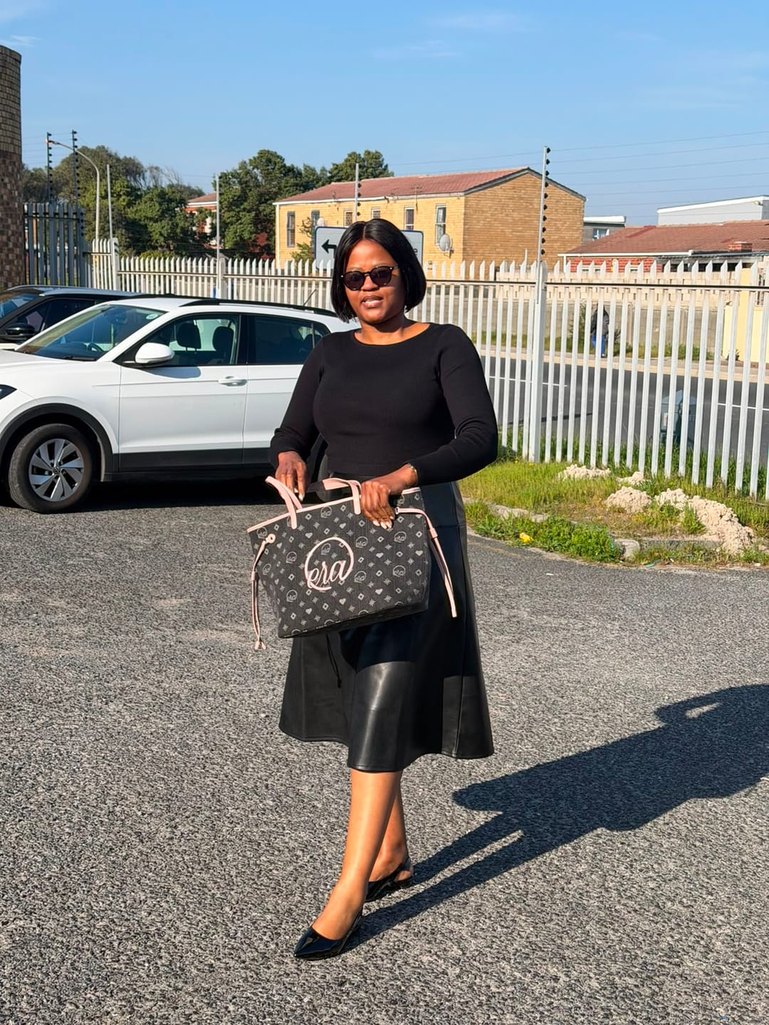 Customer photo review of Pink Muse Denim Tote